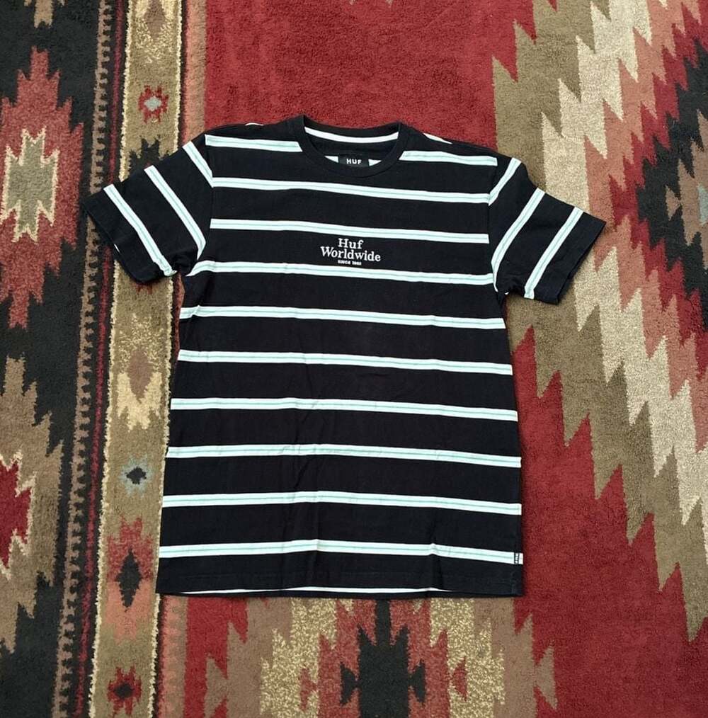 HUF Worldwide Golden Gate Striped T-Shirt Black Size L